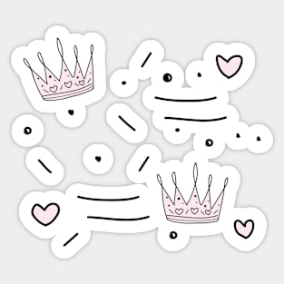 Pink princess crown goth glam drag Sticker